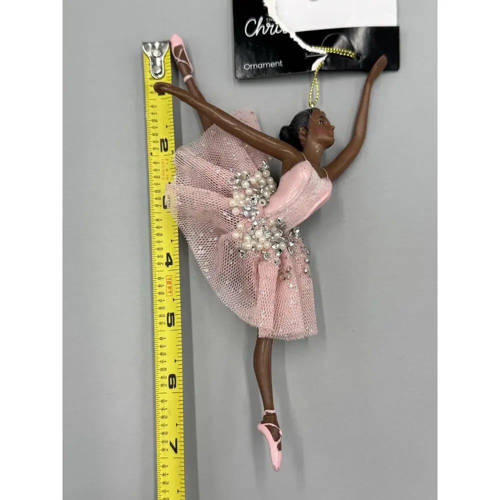 Christmas Shoppe Ornament African American Sugar Plum Ballerina Pink Tutu Ballet